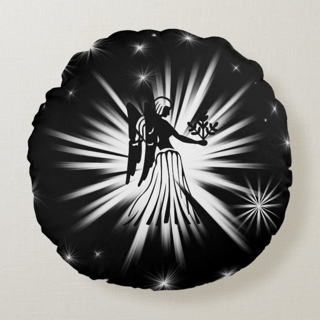 Virgo-Zeichen Rundes Kissen (Vorderseite)