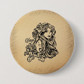 Virgo Zodiac Antique Look Button (Vorderseite)