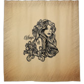 Virgo Zodiac Antique Look Duschvorhang (Vorderseite)