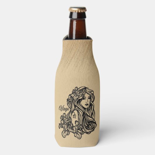 Virgo Zodiac Antique Look Flaschenkühler (Flaschenvorderseite)