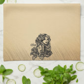 Virgo Zodiac Antique Look Geschirrtuch (Gefaltet)