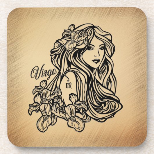 Virgo Zodiac Antique Look Getränkeuntersetzer (Vorderseite)