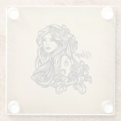 Virgo Zodiac Antique Look Glasuntersetzer (Rückseite)