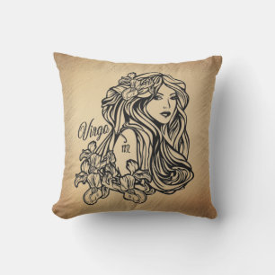 Virgo Zodiac Antique Look Kissen