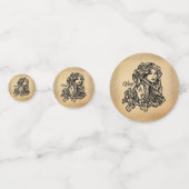 Virgo Zodiac Antique Look Konfetti (Rückseiten)