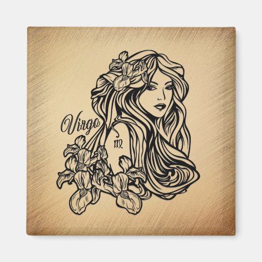 Virgo Zodiac Antique Look Magnet (Vorne)