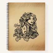 Virgo Zodiac Antique Look Notizblock (Vorderseite)