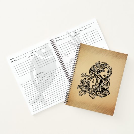 Virgo Zodiac Antique Look Notizblock (Innenseite)