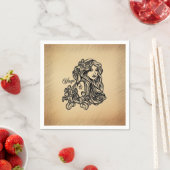 Virgo Zodiac Antique Look Serviette (Beispiel)