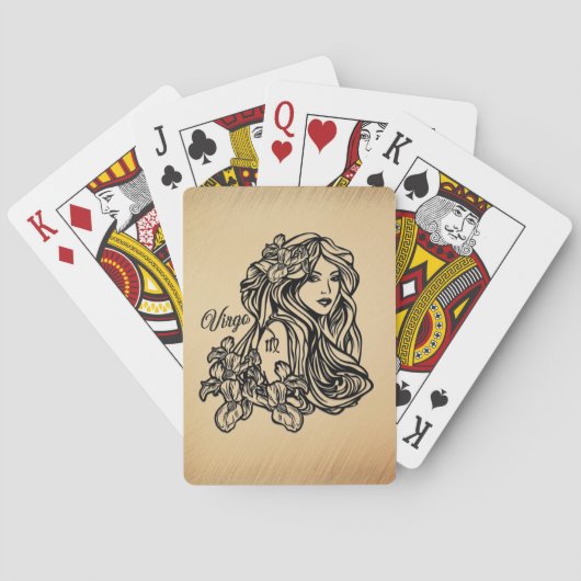 Virgo Zodiac Antique Look Spielkarten (Rückseite)