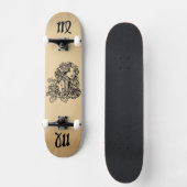 Virgo Zodiac Antique Skateboard (Vorderseite)