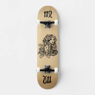 Virgo Zodiac Antique Skateboard