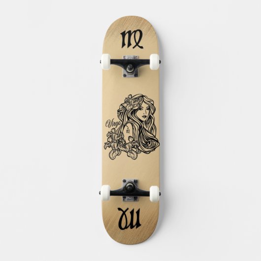 Virgo Zodiac Antique Skateboard (Vorderseite)