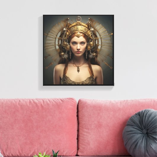 Virgo Zodiac Art Canvas – Mechanica Astral Leinwanddruck (Insitu (Wohnzimmer))