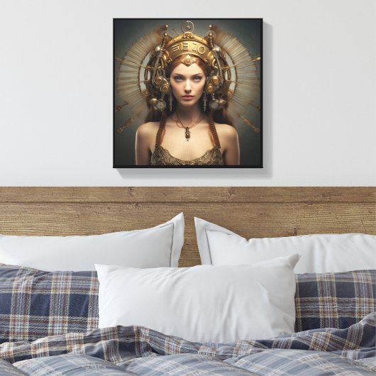 Virgo Zodiac Art Canvas – Mechanica Astral Leinwanddruck (Insitu (Schlafzimmer))