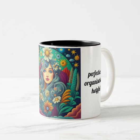 Virgo - Zodiac Art Zweifarbige Tasse (VorderseiteRechts)