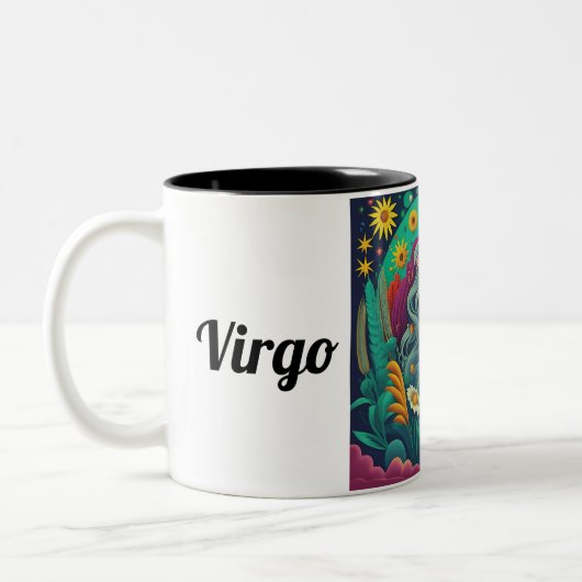 Virgo - Zodiac Art Zweifarbige Tasse (Links)