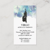 *~* VIRGO Zodiac Astrologie Lesungen Blau Aquamari Visitenkarte (Rückseite)