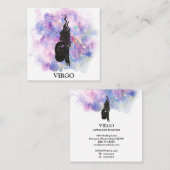 *~* VIRGO Zodiac Astrologie Lesungen Rosa Blau Quadratische Visitenkarte (Vorne/Hinten)