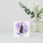 *~* VIRGO Zodiac Astrologie Lesungen Rosa Blau Quadratische Visitenkarte (Stehend Vorderseite)