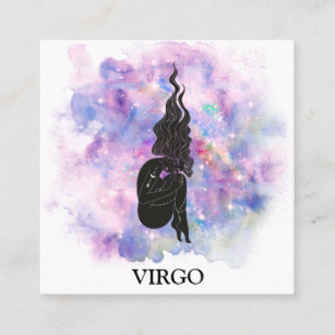 *~* VIRGO Zodiac Astrologie Lesungen Rosa Blau Quadratische Visitenkarte