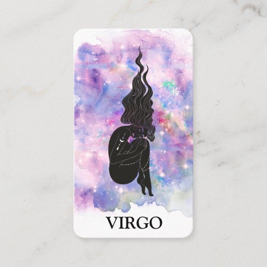 *~* VIRGO Zodiac Astrologie Readings Blue Pink Visitenkarte (Vorderseite)
