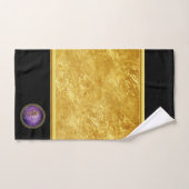 virgo Zodiac Astrologie schwarz und gold Textur Badhandtuch Set (Handtuch)