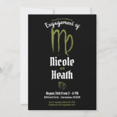 VIRGO Zodiac Astrologie Sommer Herbst Verlobung Einladung (Vorderseite)