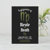 VIRGO Zodiac Astrologie Sommer Herbst Verlobung Einladung (Stehend Vorderseite)