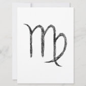 Virgo. Zodiac Astrologie-Zeichen.Schwarz. Einladung (Rückseite)