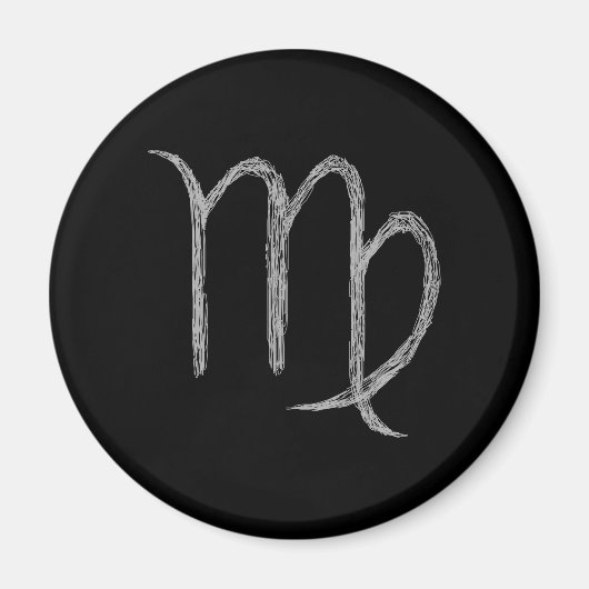 Virgo. Zodiac Astrologie Zeichen. Schwarz. Magnet (Vorne)