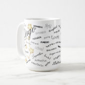 Virgo Zodiac Astrologie Züge Konstellation Text Kaffeetasse (Vorderseite Links)