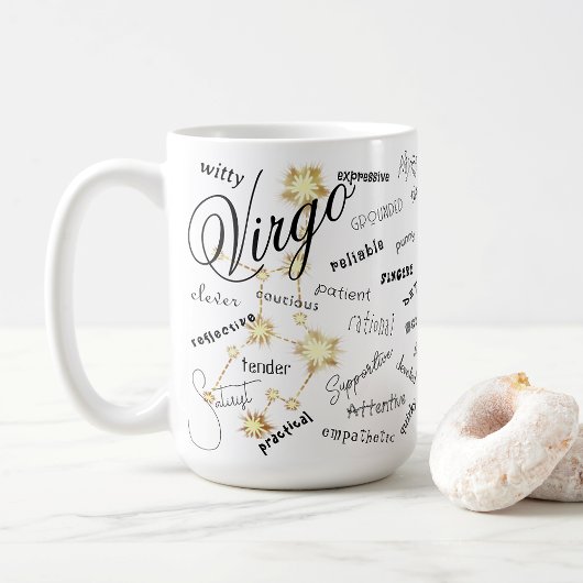 Virgo Zodiac Astrologie Züge Konstellation Text Tasse