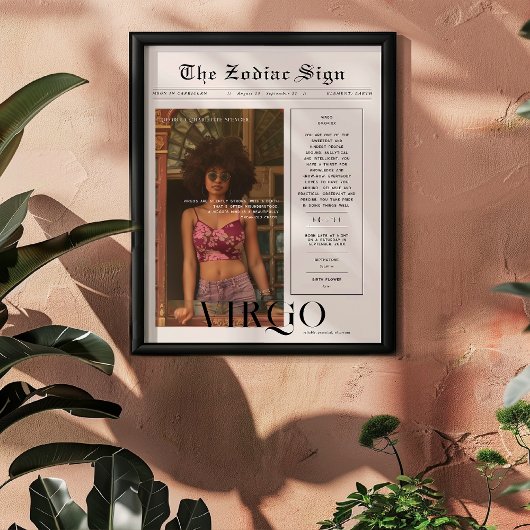 Virgo | Zodiac Astrology Foto Newspapier Poster