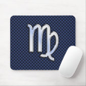Virgo Zodiac auf Navy Blue Carbon Fibre Print Styl Mousepad (Mit Mouse)