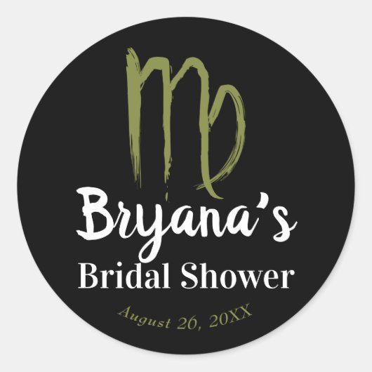 VIRGO Zodiac August September Brautparty Runder Aufkleber (Vorderseite)