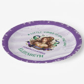 Virgo Zodiac Baby Shower Lavender and Green Pappteller (Schrägansicht)