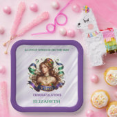 Virgo Zodiac Baby Shower Lavender and Green Pappteller (Party)