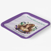 Virgo Zodiac Baby Shower Lavender and Green Pappteller (Gewinkelt)