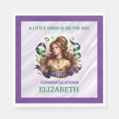 Virgo Zodiac Baby Shower Lavender and Green Serviette (Vorderseite)