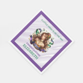 Virgo Zodiac Baby Shower Lavender and Green Serviette (Ecke)