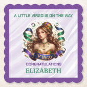 Virgo Zodiac Baby Shower Lavender and Green Untersetzer (Vorderseite)
