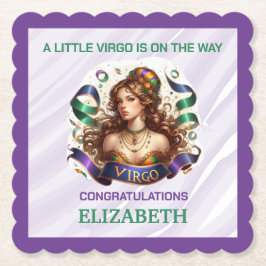 Virgo Zodiac Baby Shower Lavender and Green Untersetzer