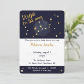 Virgo zodiac Babydusche Einladung (Stehend Vorderseite)