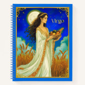 Virgo Zodiac Beauty Under a Night Sky Journal Notizblock (Vorderseite)