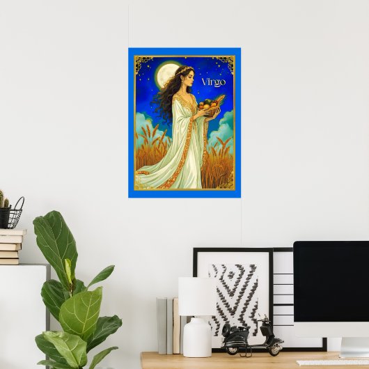 Virgo Zodiac Beauty Under a Night Sky Poster (Heimbüro)