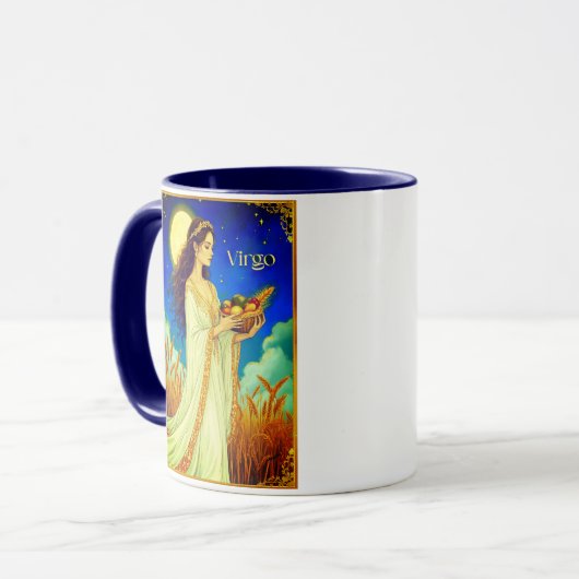 Virgo Zodiac Beauty Under a Night Sky Tasse (Vorderseite Links)