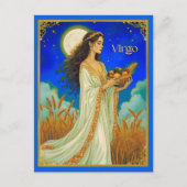 Virgo Zodiac Beauty Under the Night Sky Postkarte (Vorderseite)
