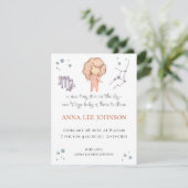 Virgo Zodiac Birth Announcement Feiertagskarte (Stehend Vorderseite)