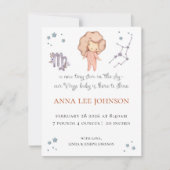 Virgo Zodiac Birth Announcement Feiertagskarte (Vorderseite)